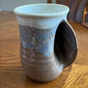 Neher Pottery Right Handed Hand Warmer Mug Signed 2011